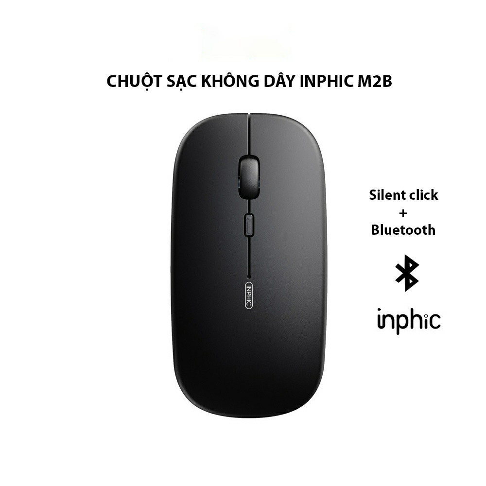Chuột không dây kết nối bluetooth 5.0 inphic m2b cho máy tính, laptop, mac