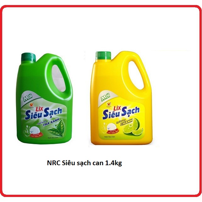 [HCM]COMBO 2 can Nước rửa chén Lix 1.4kg- Trà Xanh/chanh Siêu Sạch