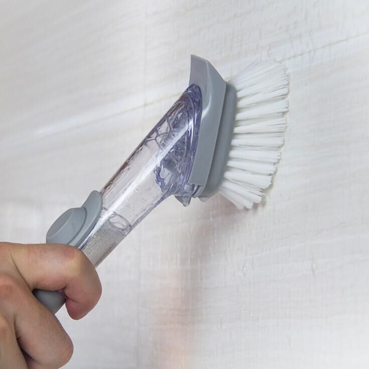 Bàn chải chà nồi cán dài tiện dụng-Kèm 3 đầu thay bàn chải