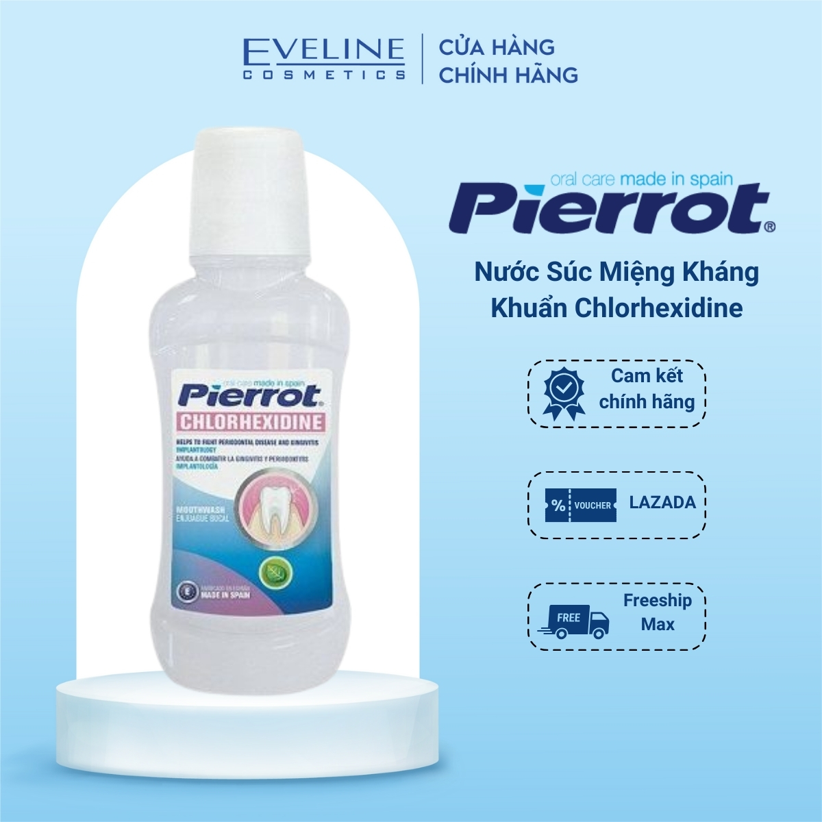 Nước súc miệng Pierrot Chlorhexidine kháng khuẩn 250ML