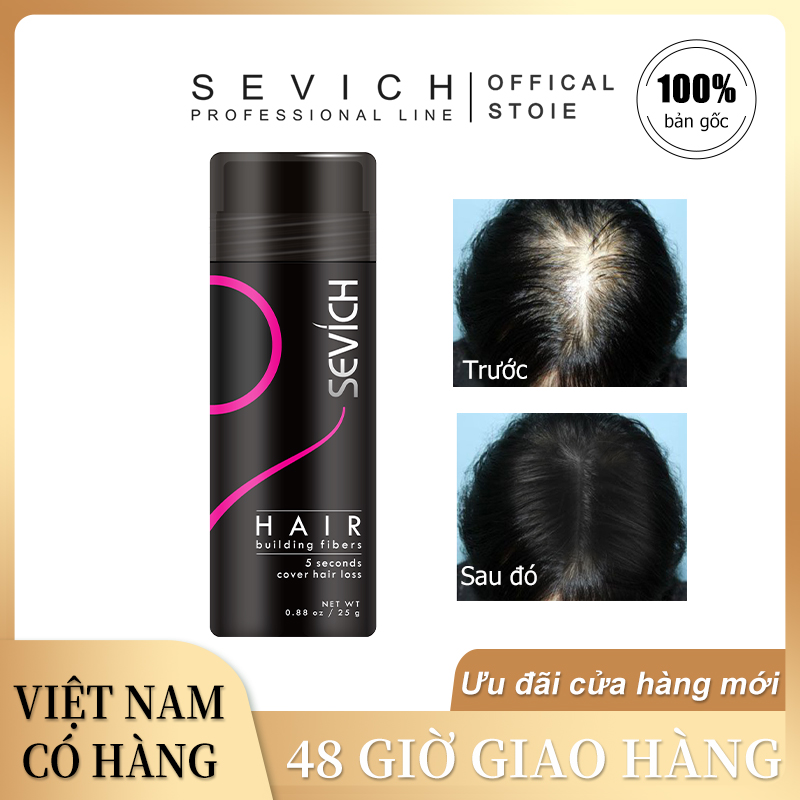 Bột Phấn phủ dạng Xịt che hói tóc Sevich, làm dày tóc cao cấp, làm dày tóc che hói đầu, dày tóc thưa, bột phủ che hói đầu
