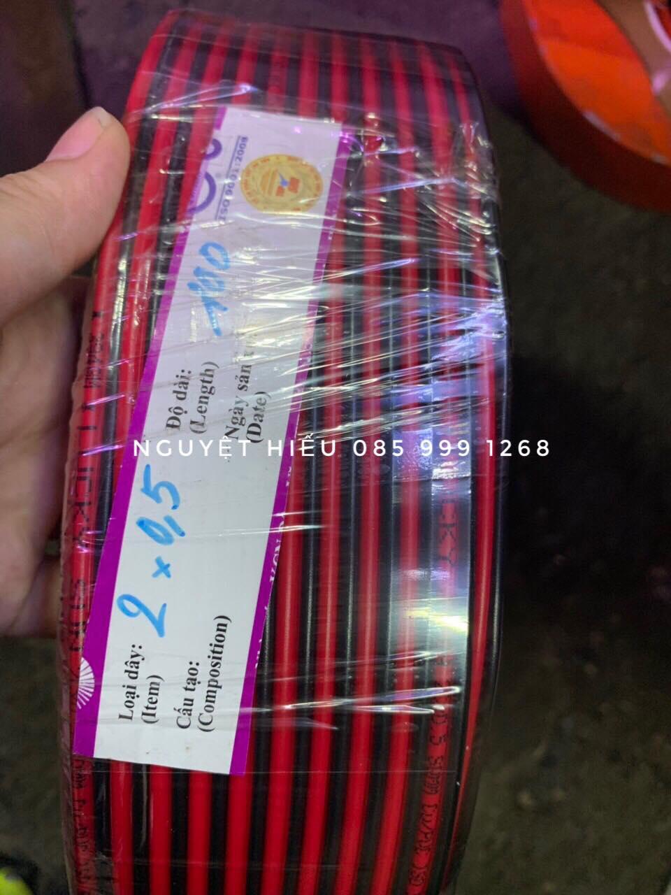 Dây điện đôi đỏ đen 2x0.5mm cuộn 100m