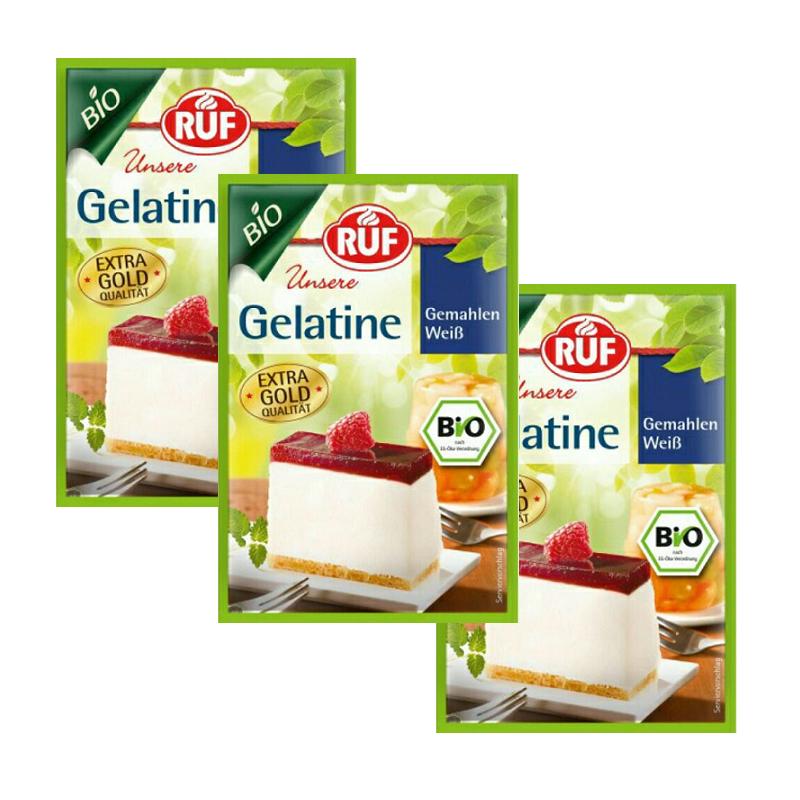 Bộ 3 gói Gelatin hữu cơ RUF (3 gói x 9g)