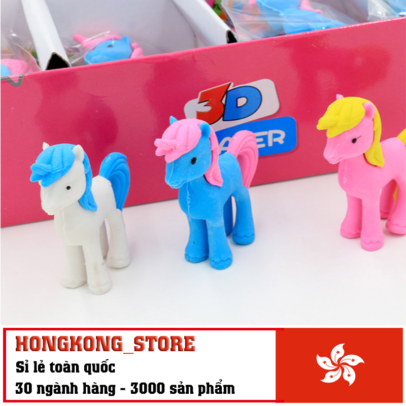 [COMBO 3 Chiếc] Cục Tẩy Hình Ngựa Thiên Đàng Siêu Dễ Thương - Cục Gôm Tẩy Văn Phòng Phẩm Cho Bé