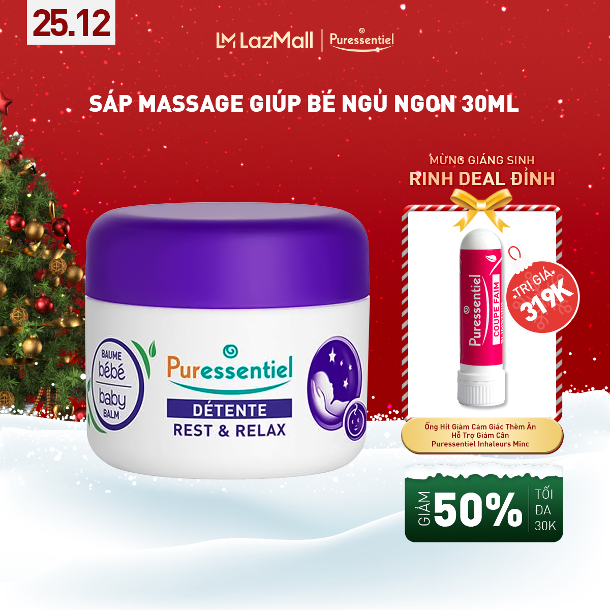 Sáp Massage Giúp Bé Ngủ Ngon Puressentiel Baum Mass Calm Bebe 30ml