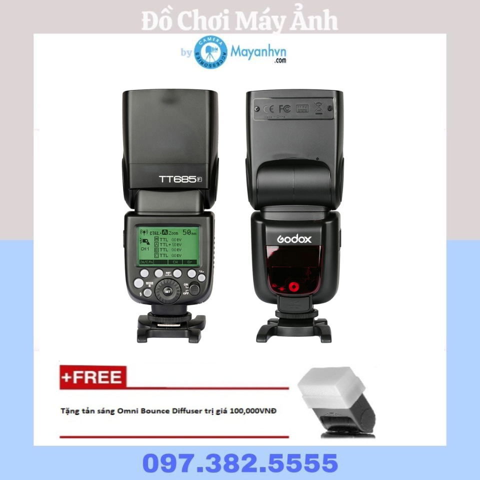 Đèn Flash Godox TT685F for Fujifilm tặng kèm tản sáng omni bouce