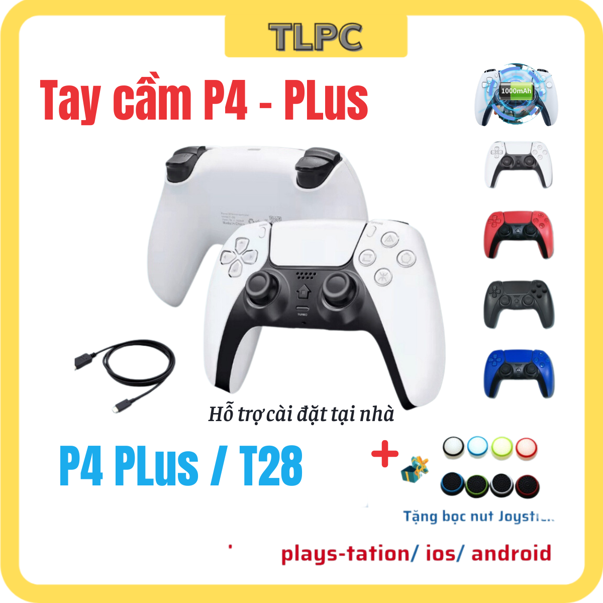  Tay cầm chơi game T28 P4 plus không dây Bluetooth full skills chơi game PC laptop điện thoại Fifa Online 4 cần Joystick 360 Touch pad cực nhạy bảo hành 3 tháng có video hướng dẫn cài đặt chi tiết 