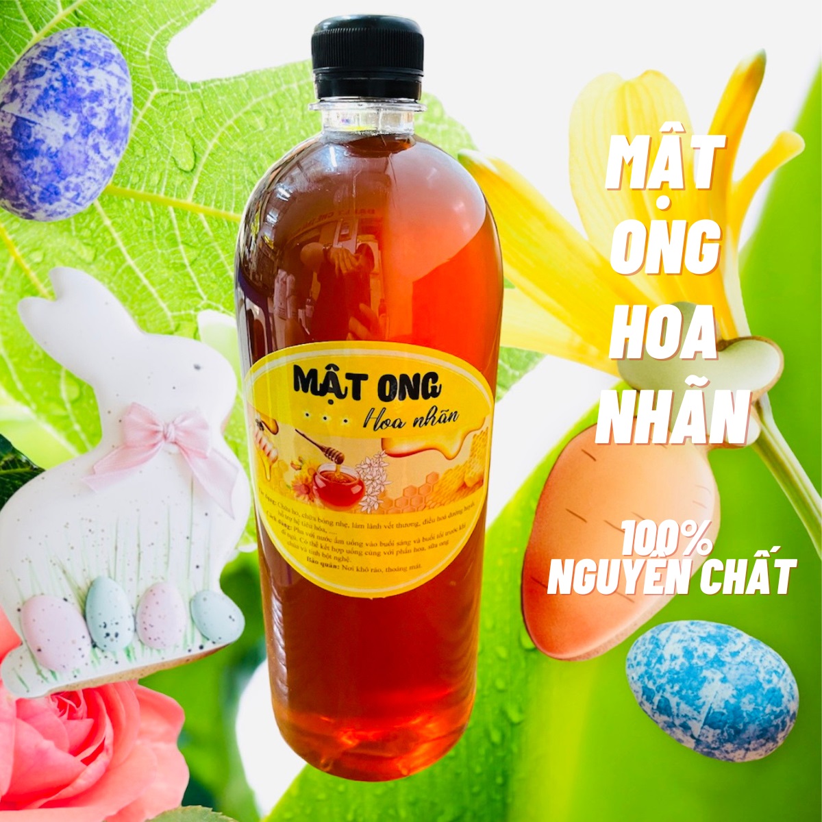 Mật ong hoa nhãn hưng yên nguyên chất chai 1 lít, ít béo, organic, đường thấp, làm đẹp da, giảm cân, giảm đau họng – thiên hương group