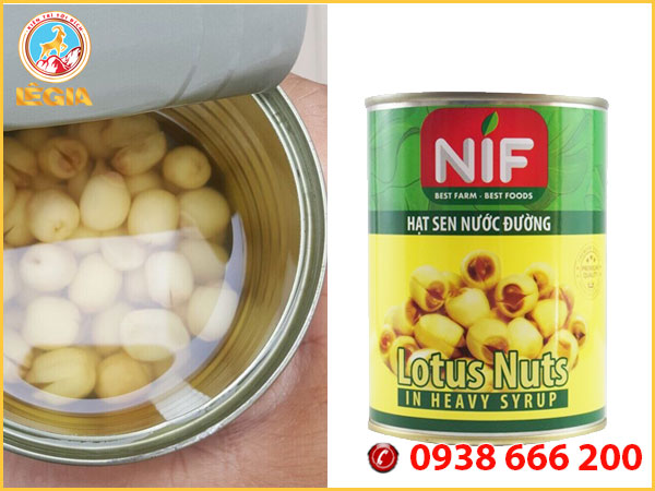 Hạt sen NIF lon 560g - hạt sen, trà sen, sen ngâm, topping, thạch