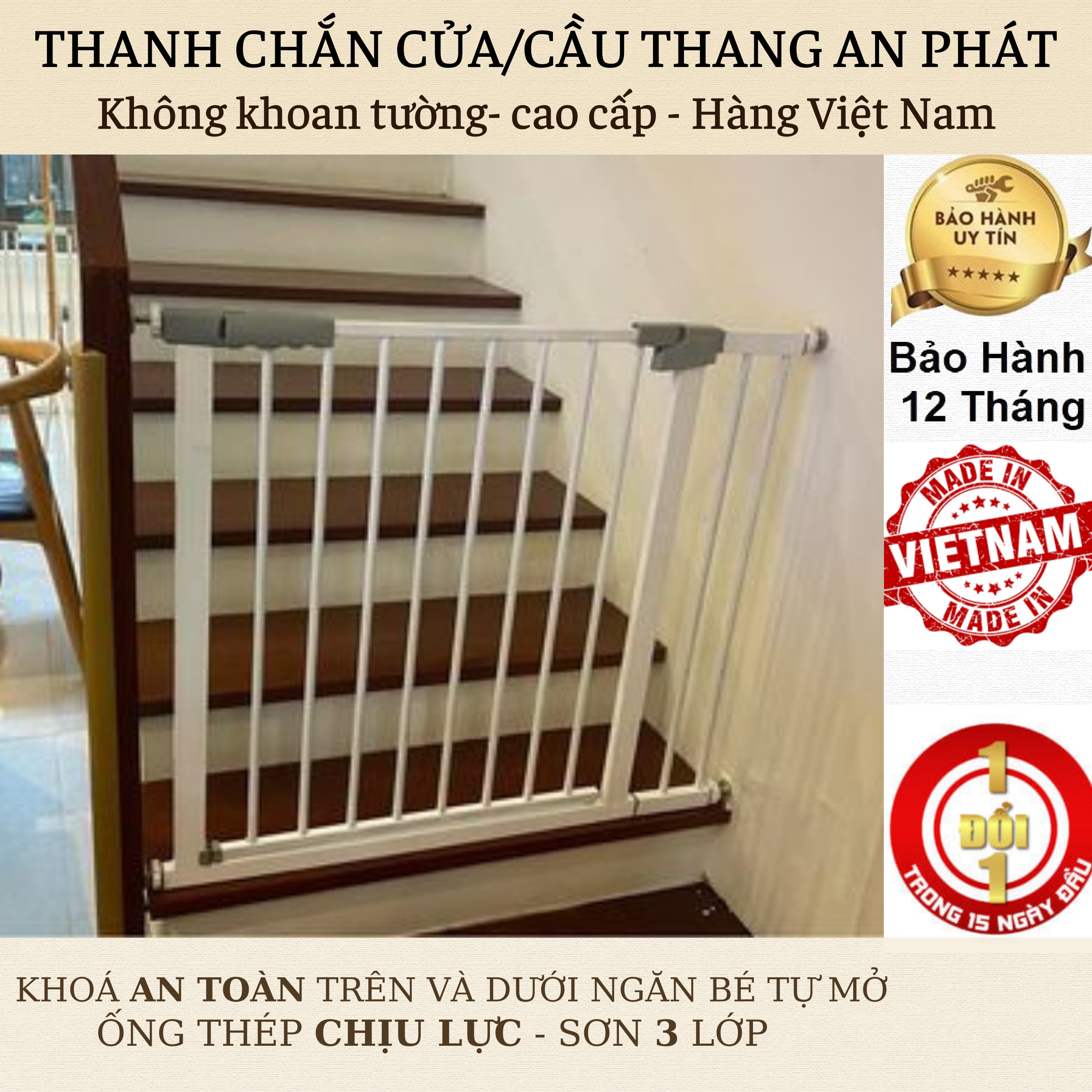 Thanh Chắn Cửa/Cầu Thang An Phát An Toàn Cho Bé