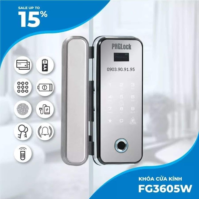 Khóa cửa kính phglock kg3605