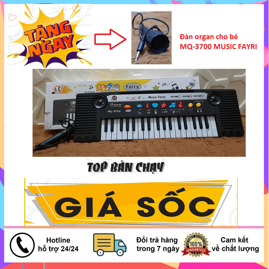 Đàn điện tử học tập cho bé , Đàn organ MQ-3700 , Đàn organ có mic tặng kèm cho bé phát triển về tài năng âm nhạc