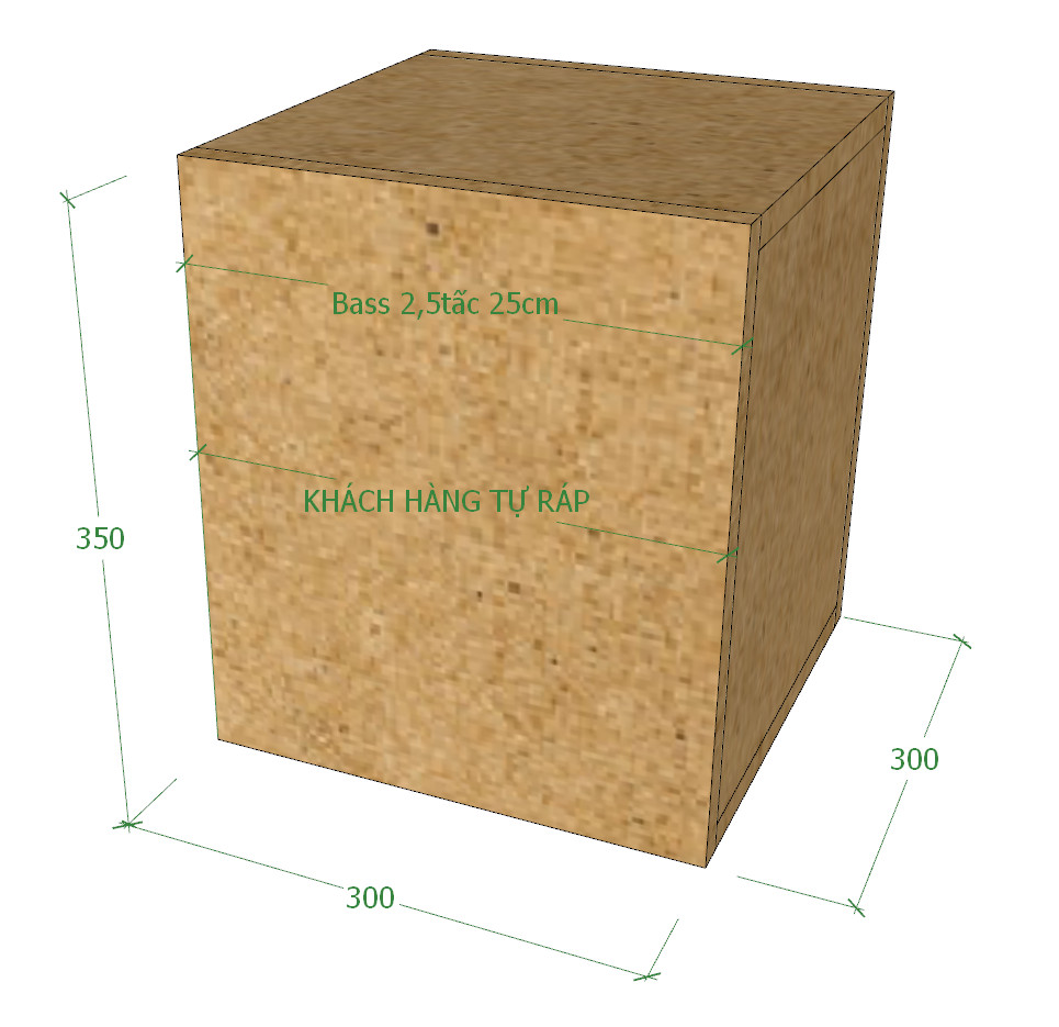 Vỏ thùng loa sub 2.5 tấc 25cm, n300xc350xs300 , sản phẩm là bộ ván mdf 17li rời - khách hàng tự ráp