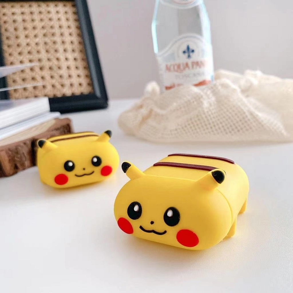 Airpods Case ⚡Freeship ⚡ VỎ BỌC AIRPODS CUTE PIKACHU Case Tai Nghe Không Dây Airpods 1/ 2/ i12/ Pro