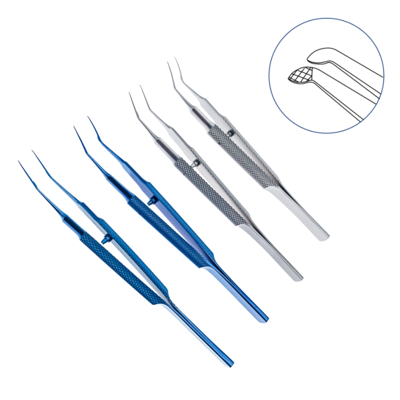 Capsulorhexis Kẹp Mắt CongGóc Dụng Cụ Phẫu Thuật Mắt Cho Thú Cưng
