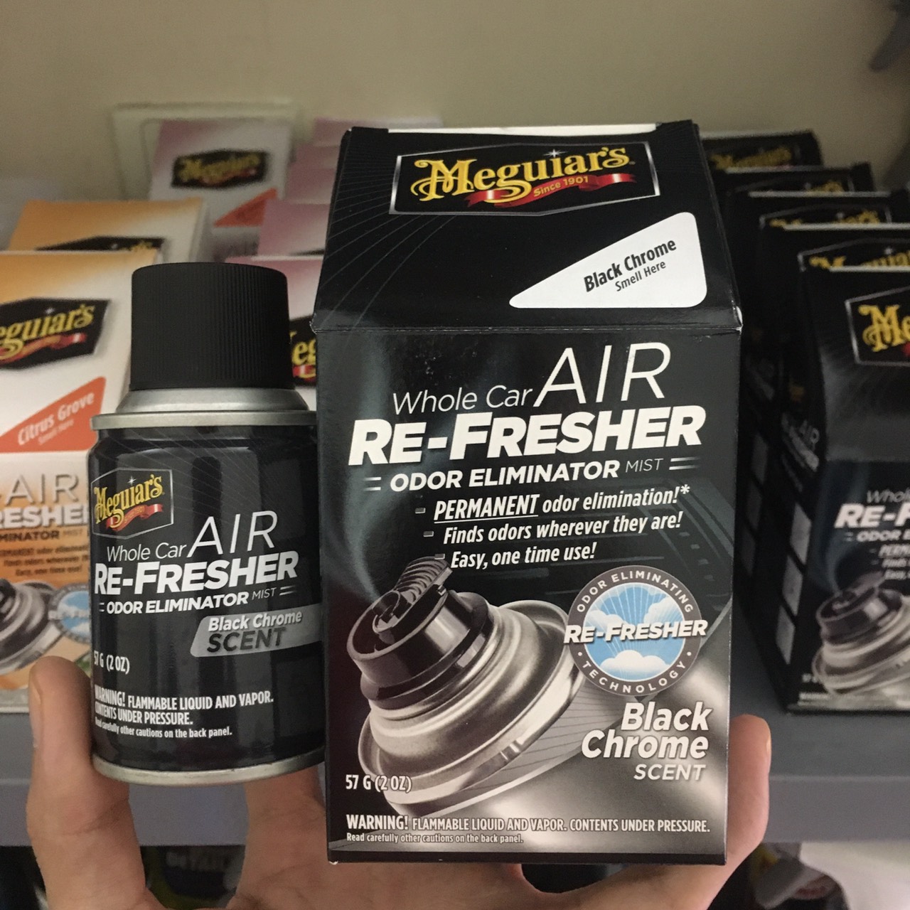 Meguiar's - Khử mùi điều hòa, diệt khuẩn nội thất ô tô - Hương Black Chrome Xmen G181302