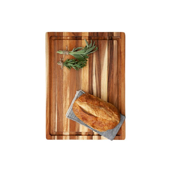 Thớt gỗ teak cao cấp decor hình chữ nhật có rãnh 38 x 27 CM - Wood Cutting Boards Hàng Xuất Khẩu Châu Âu