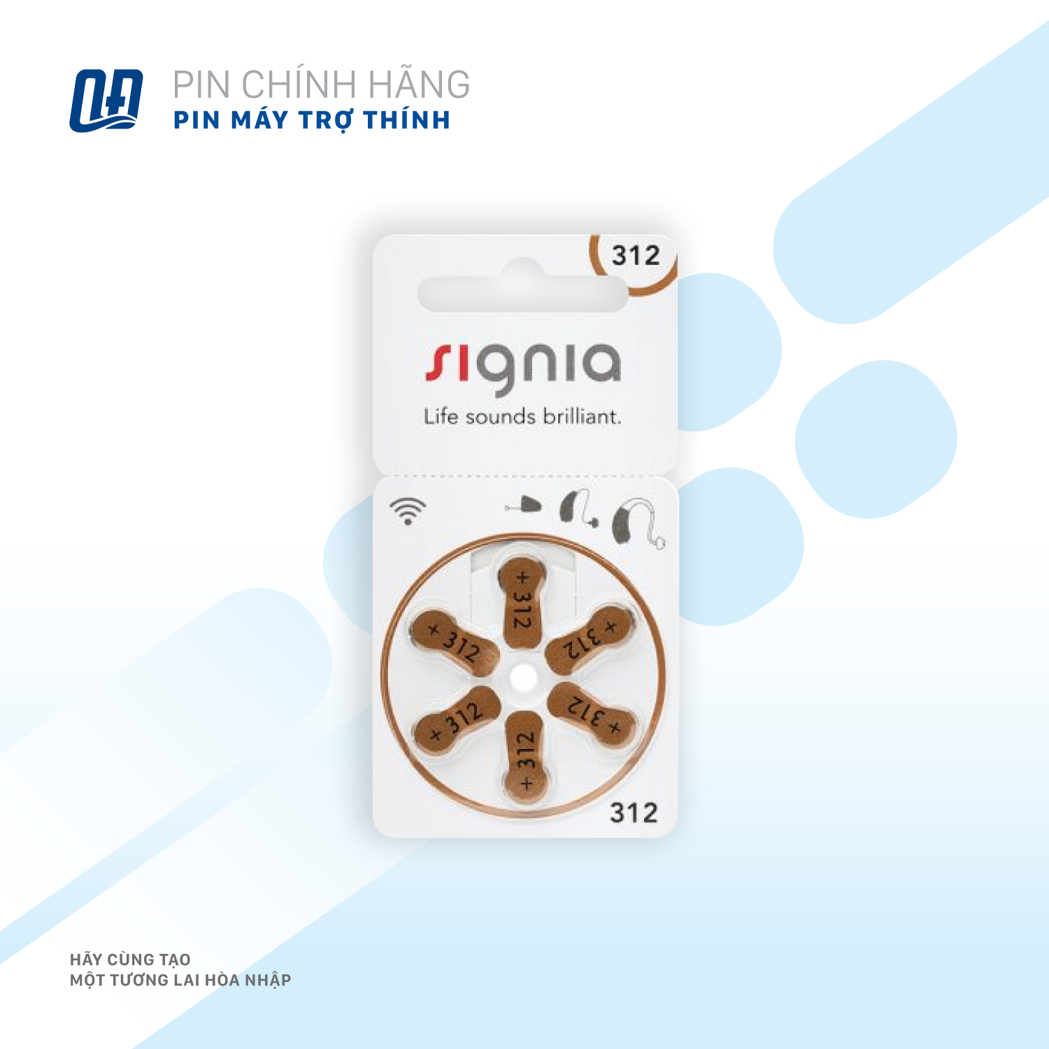 Pin máy trợ thính Signia 312