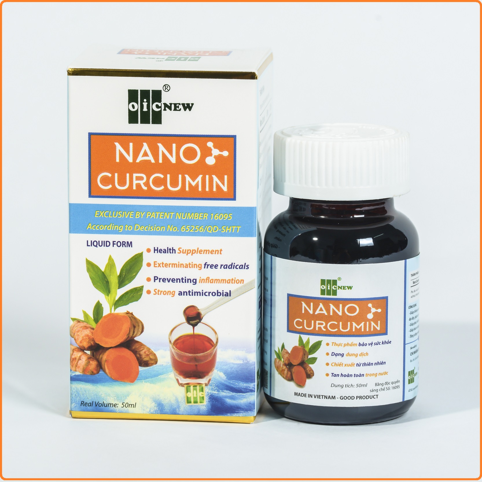 Nano Curcumin OIC - Hỗ trợ điều trị viêm loét dạ dày, viêm đại tràng, tăng cường sức đề kháng, làm mờ vết thâm nám sau sinh, chống oxy hóa