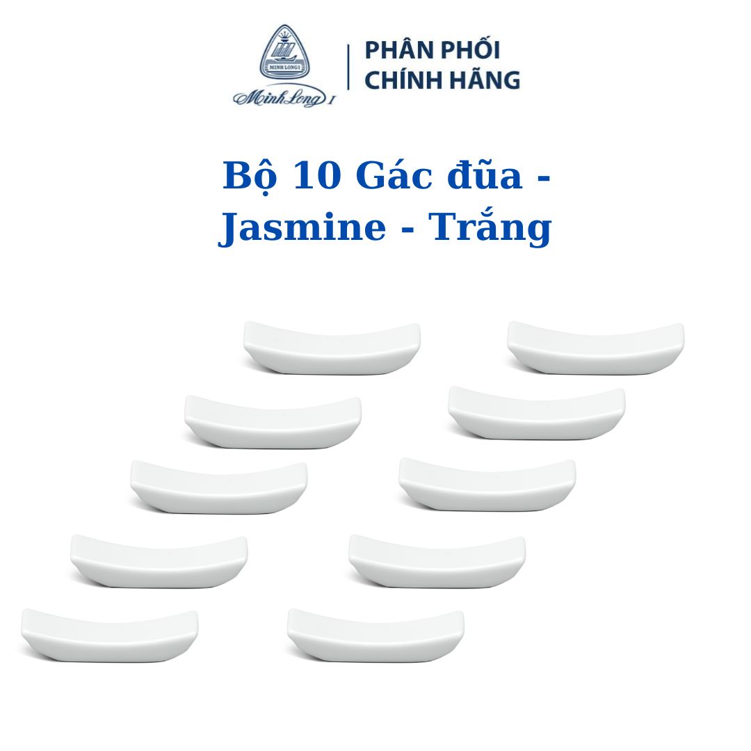 Bộ 10 gác đũa jasmine trắng - gốm sứ cao cấp minh long i