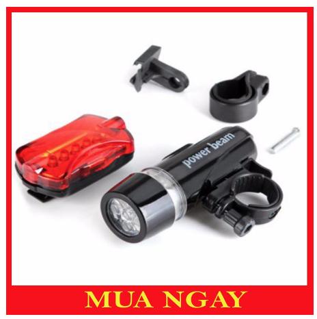 Bộ đèn pin gắn xe đạp power beam và đèn chiếu hậu 5 led wj-101