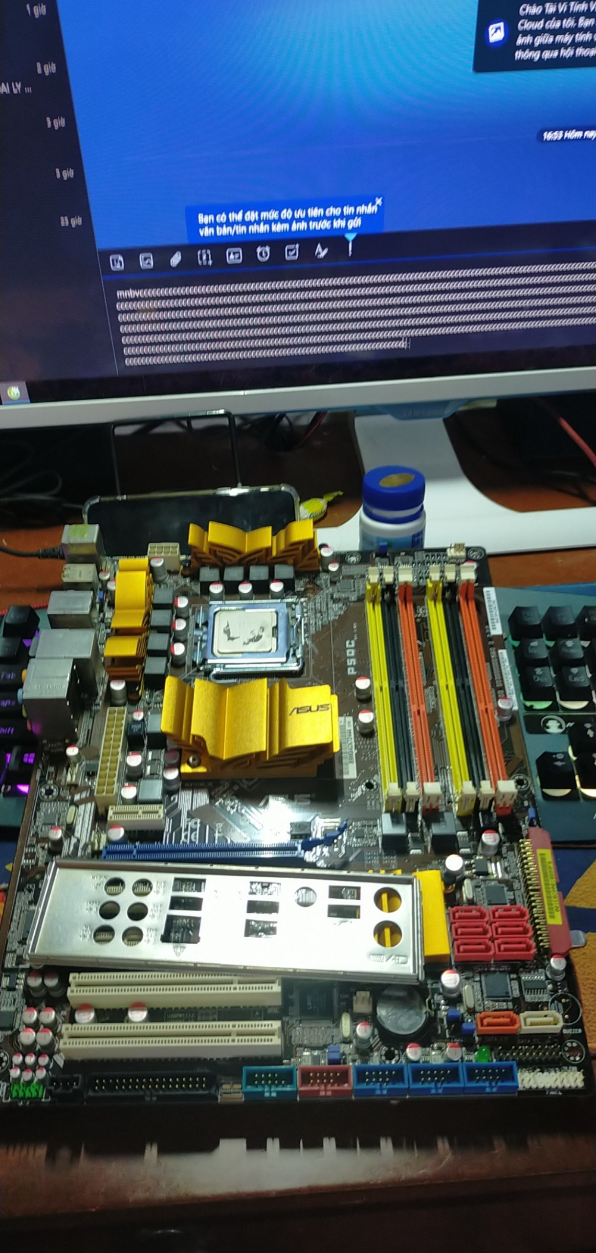 Main g31 g41 g45 - main asus p5qc chipset g45 dùng ram 3 và 2 hàng nguyên zin 100% - socket 775