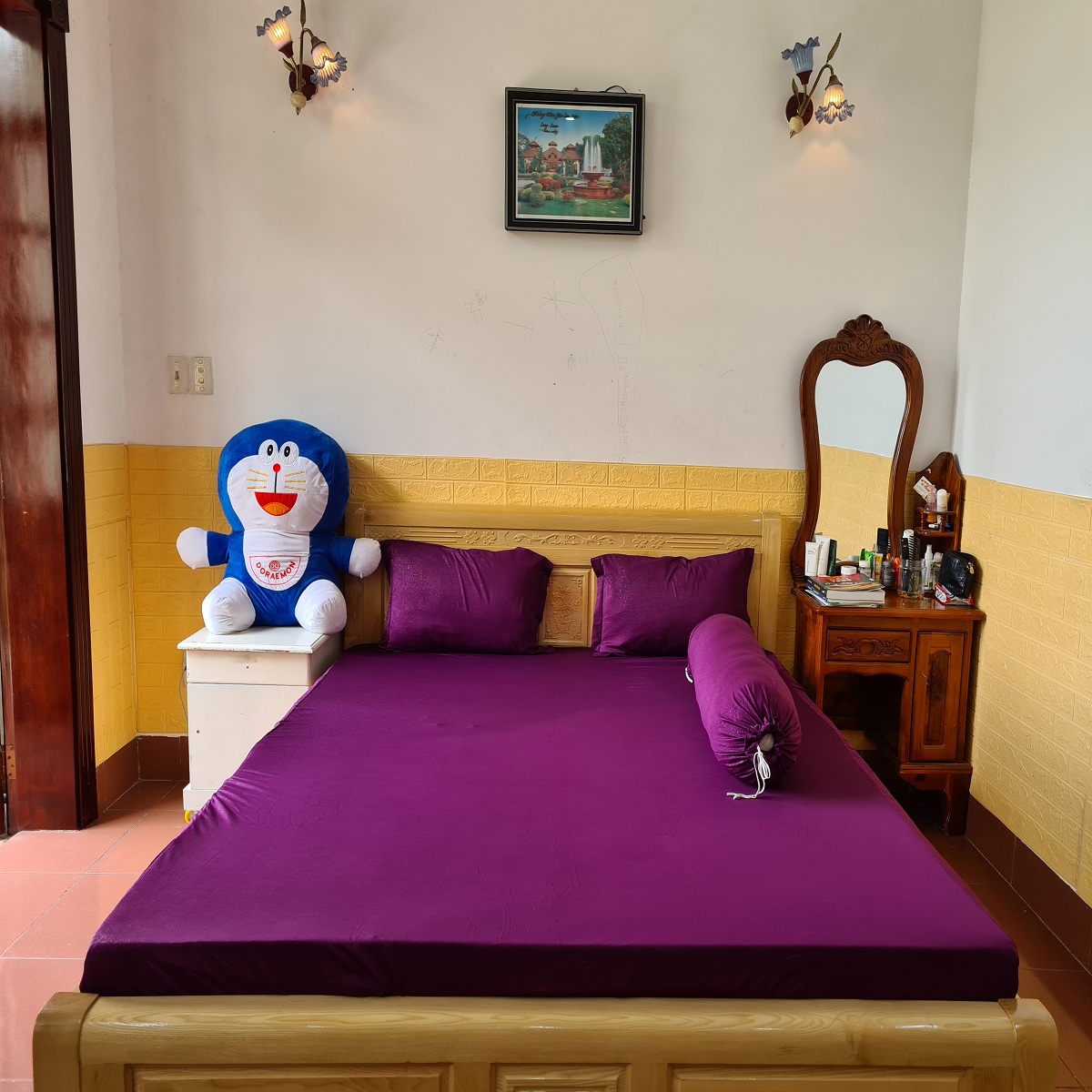 Drap lẻ thun lạnh trơn 1 màu 1m4x2m - giao ngẫu nhiên