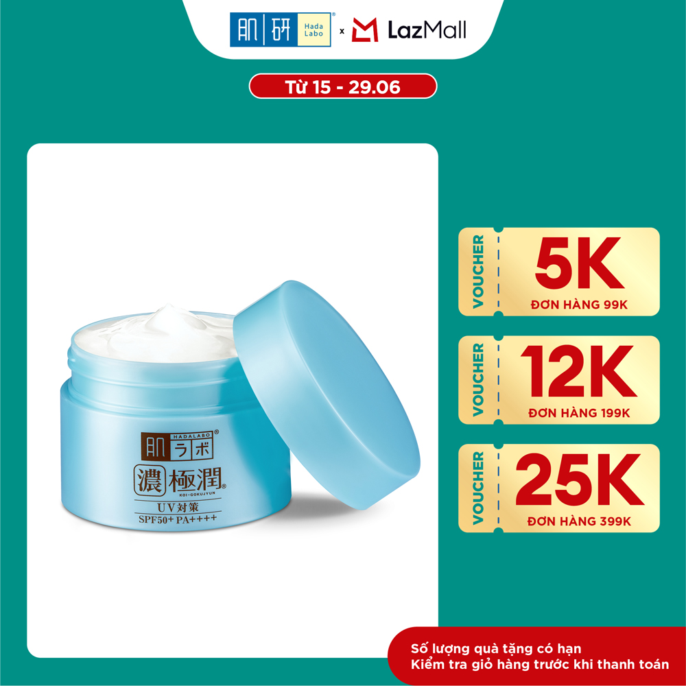 Kem dưỡng ẩm chống nắng ban ngày Hada Labo Koi-Gokujyun UV White Gel SPF50+ PA++++ 90g