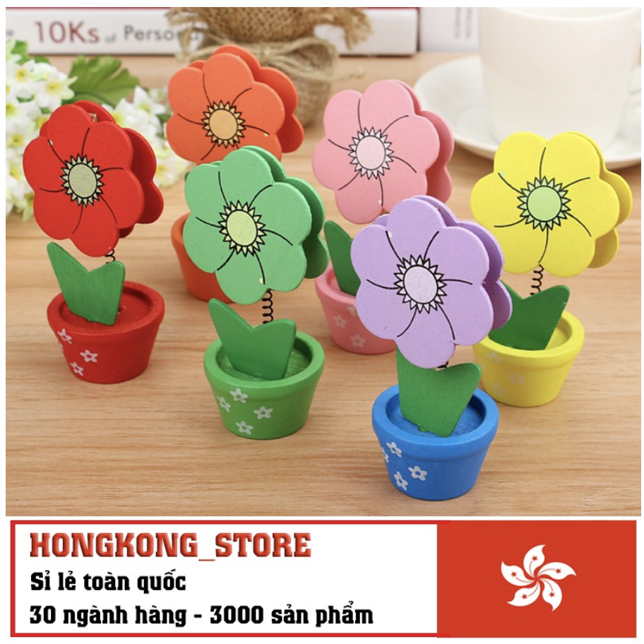 [COMBO 3 Chiếc] Kẹp giấy nhớ hình chậu hoa độc đáo - Kẹp giấy nhớ văn phòng bằng gỗ siêu dễ thương