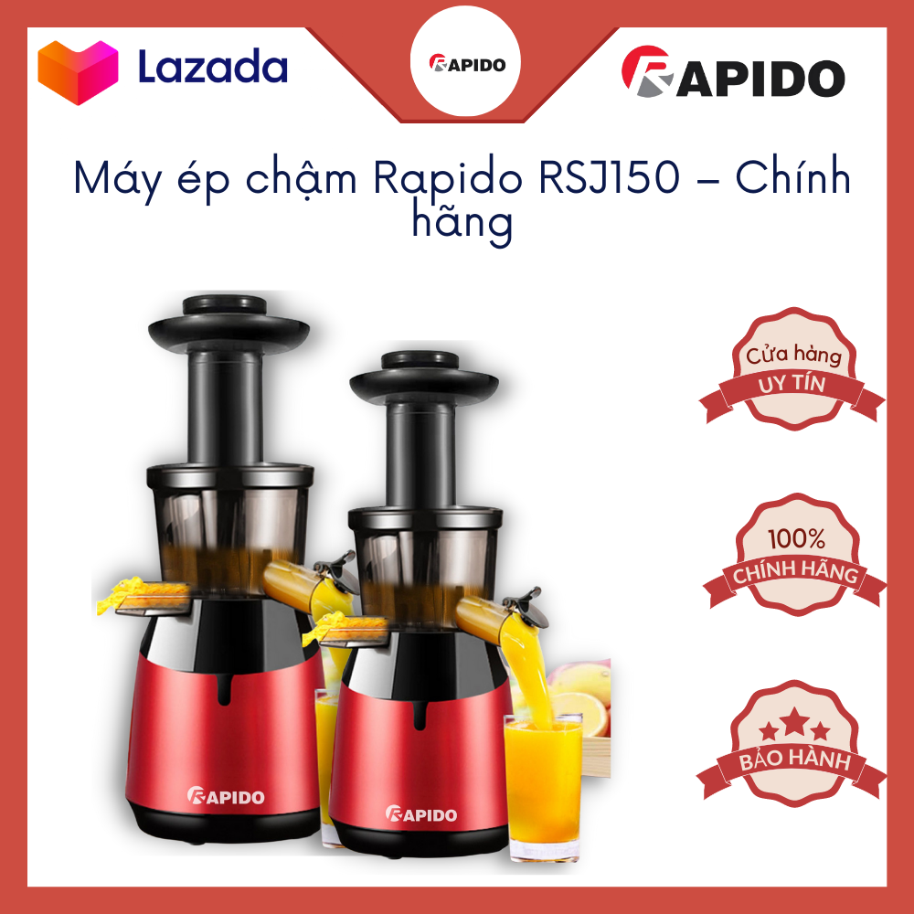 Máy ép chậm rapido rsj150 - máy ép hoa quả rapido - ép hoa quả, ép rau củ, bã, công nghệ đức