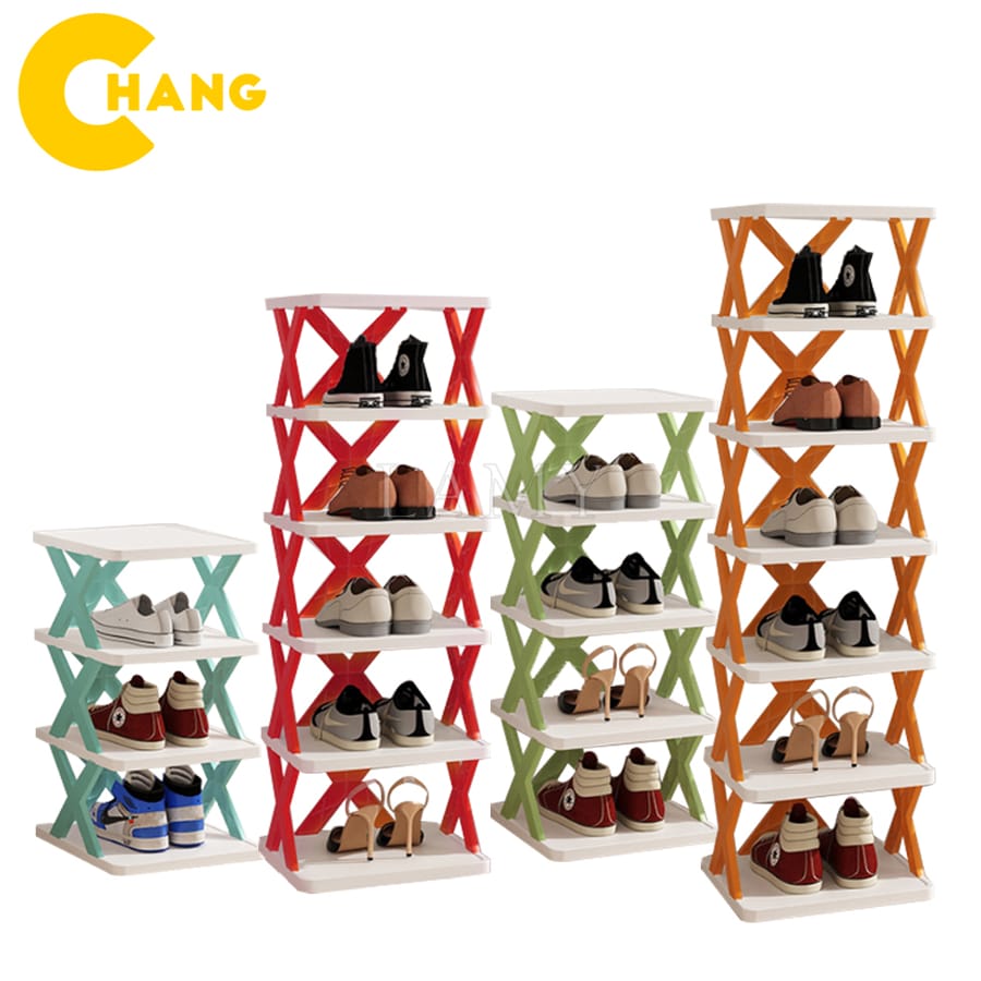 Kệ để giày dép chữ x 5 tầng, giá để giày dép kệ trang trí đa năng mẫu mới