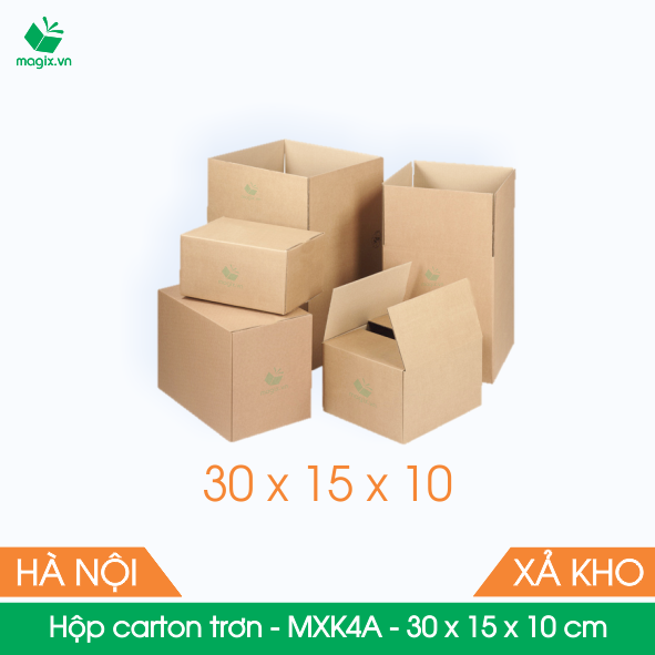 Mxk4a - 30x15x10 cm - 20 thùng hộp carton trơn đóng hàng