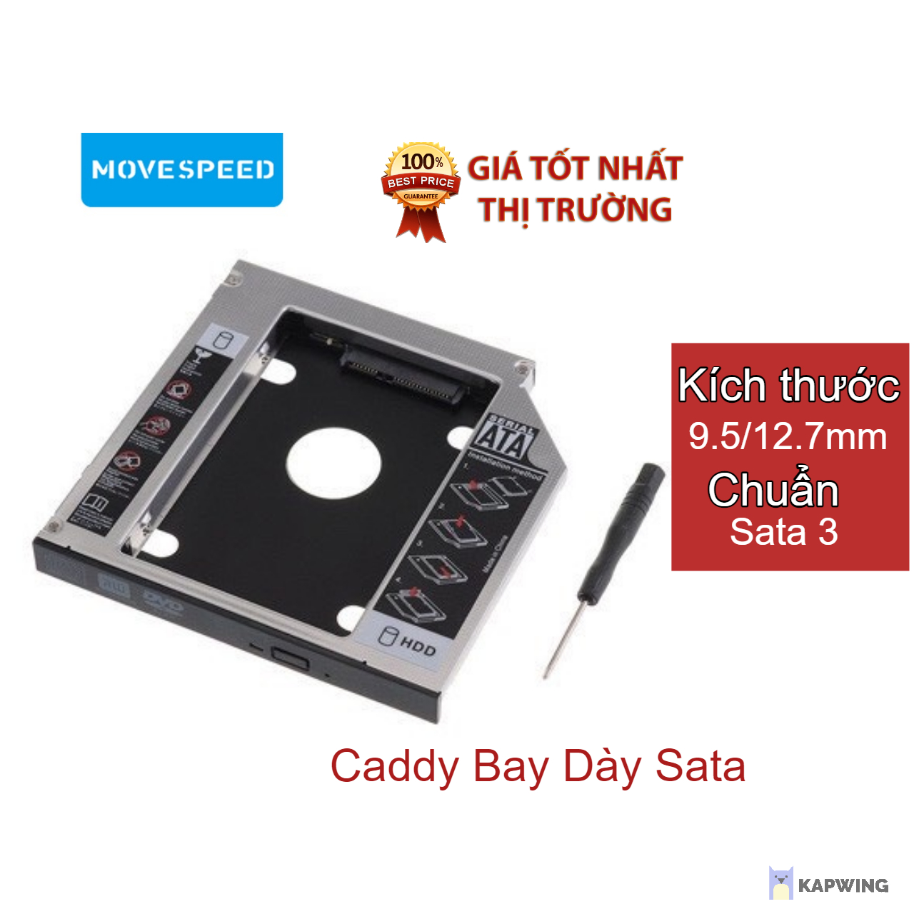 Caddy bay dày sata 9.5mm/12.7mm sata 3.0 move speed