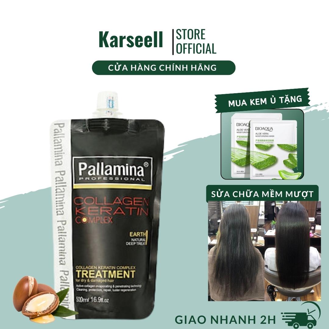 Kem ủ tóc, hấp tóc phục hồi tóc hư tổn Pallamina Protein Mask 500Ml siêu mềm mượt chăm sóc tóc khô xơ uốn xoăn nhuộm