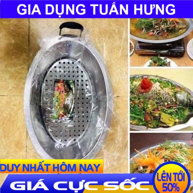 [ BẢO HÀNH 1 ĐỔI 1 ] Khay lẩu cá chép om dưa bằng inox dùng được bếp từ bếp ga- Bộ khay chảo lẩu cá chép om dưa bằng inox có vỉ chống dính