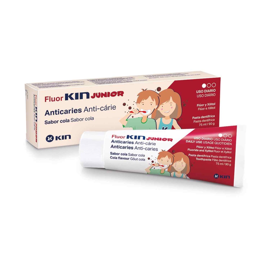 Kem đánh răng trẻ em fluor kin junior 75ml - dành cho trẻ em trên 6 tuổi - xuất xứ tây ban nha
