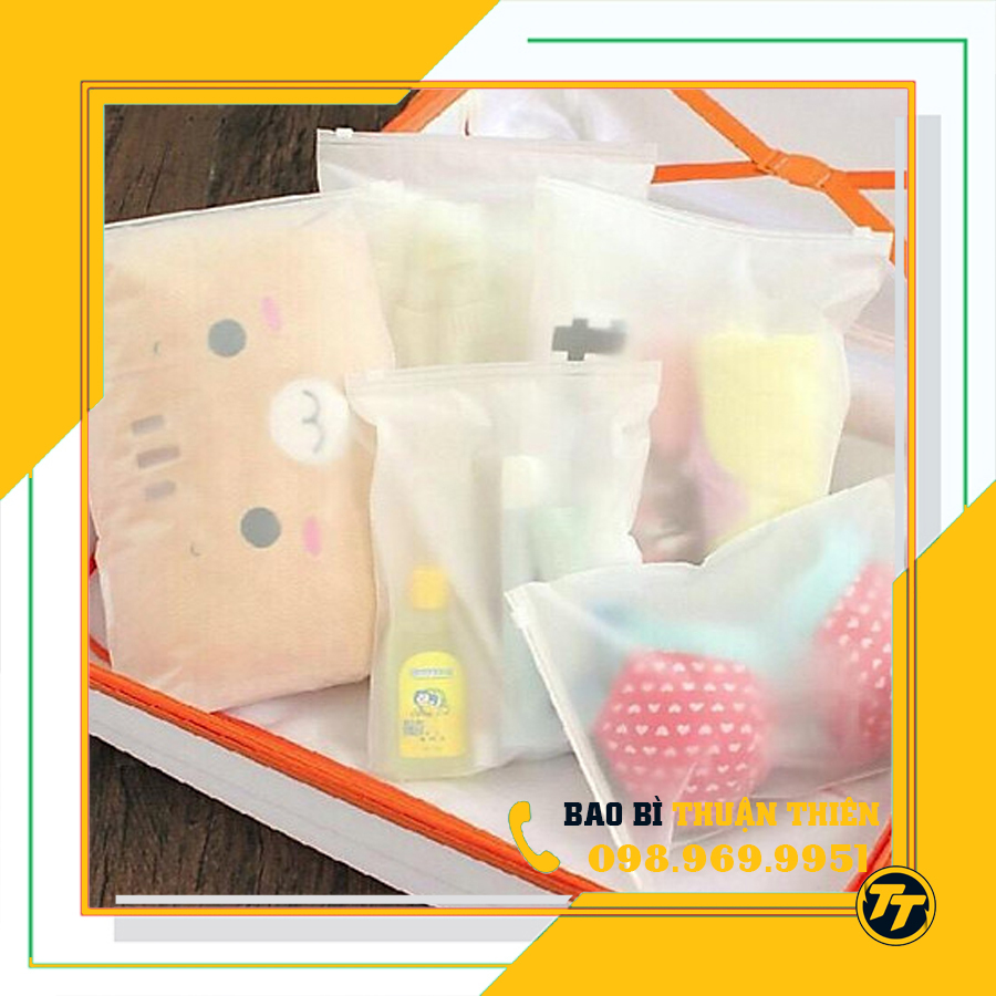 1kg Túi Zip khóa kéo mờ đựng quần áo
