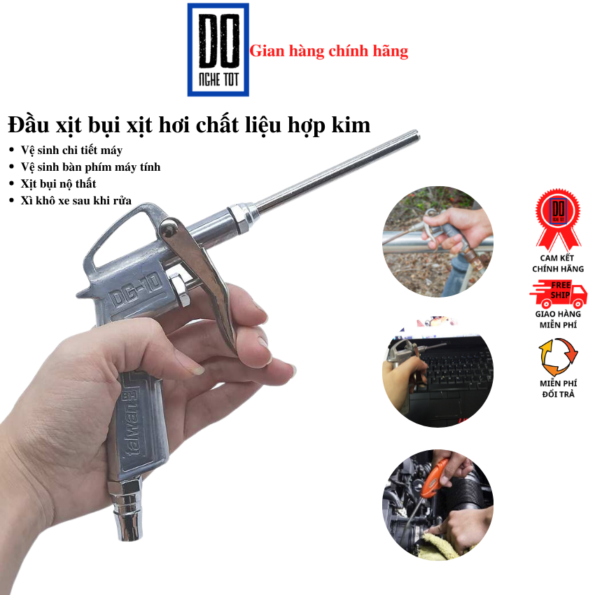 Đầu xịt hơi bằng kim loại liền vòi thổi súng xì hơi thổi bụi thổi khô cho tiệm rửa xe bảo hành 1 tháng tại Đồ nghề tốt