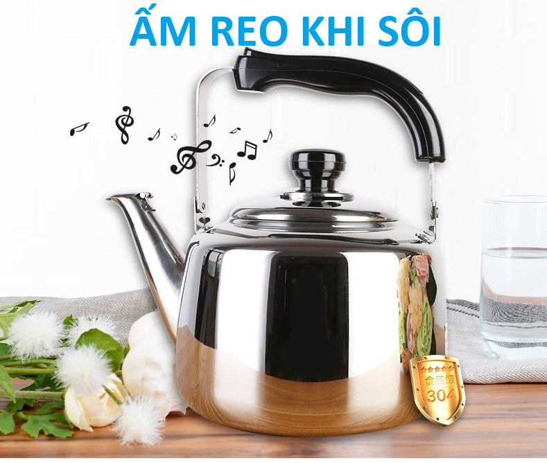 Ấm đun nước inox 5 lít thái lan- ấm đun nước inox thái