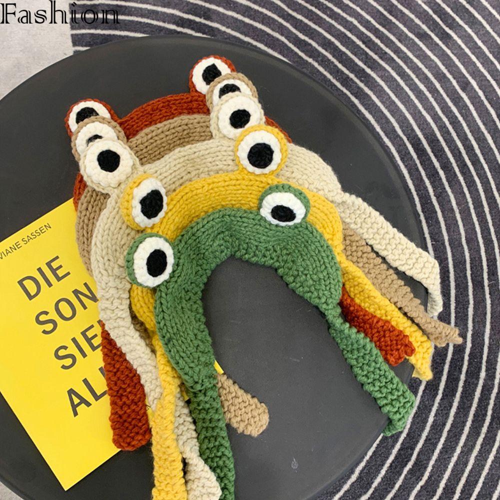 GANGBANI Bữa tiệc Mũ Anime cho bé Chụp ảnh ủng hộ Quà tặng Mũ đan móc Mũ beanie Mũ ếch Mũ đội đầu vui nhộn