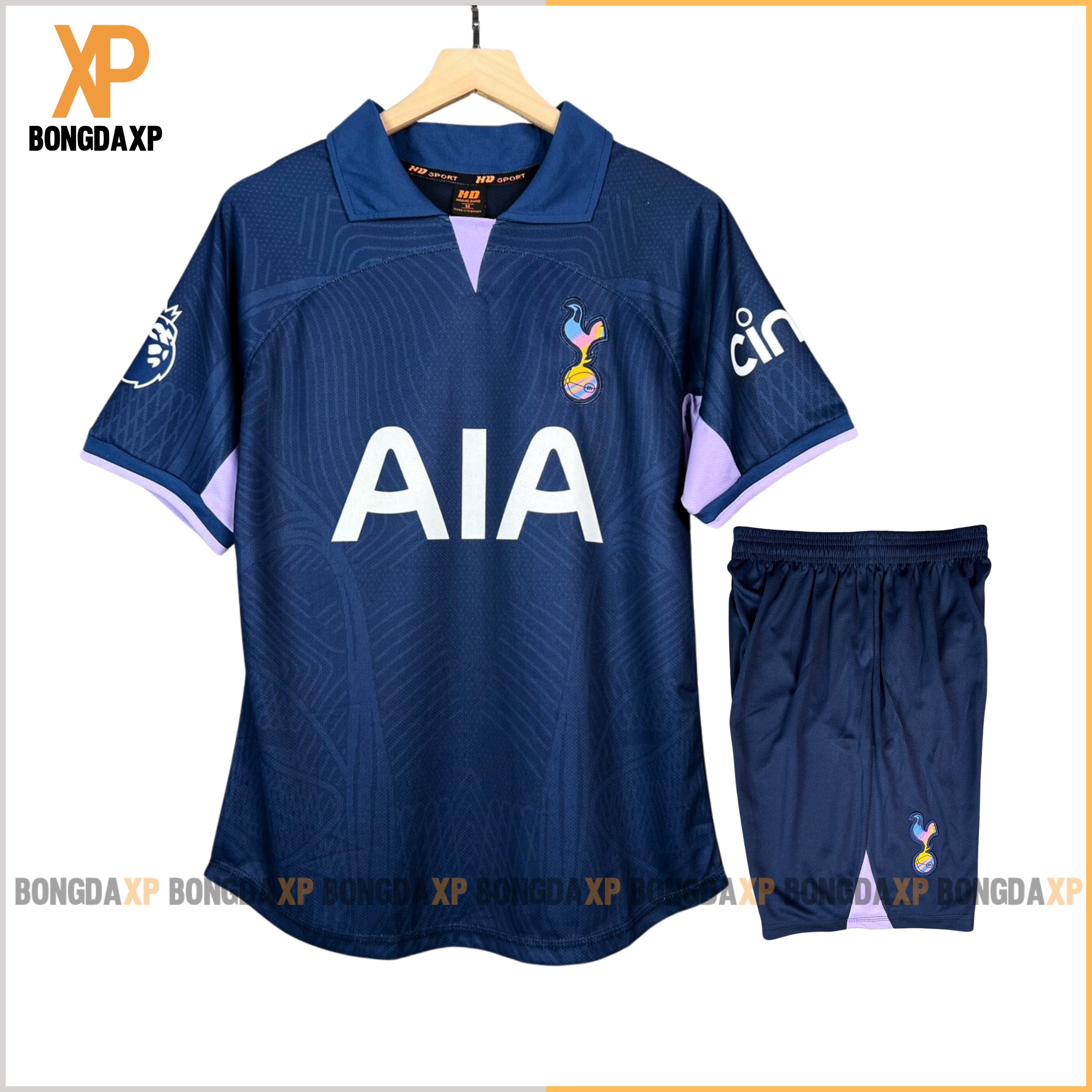 Quần áo bóng đá, đồ đá banh tottenham xanh đen 2023 vải mè cao cấp