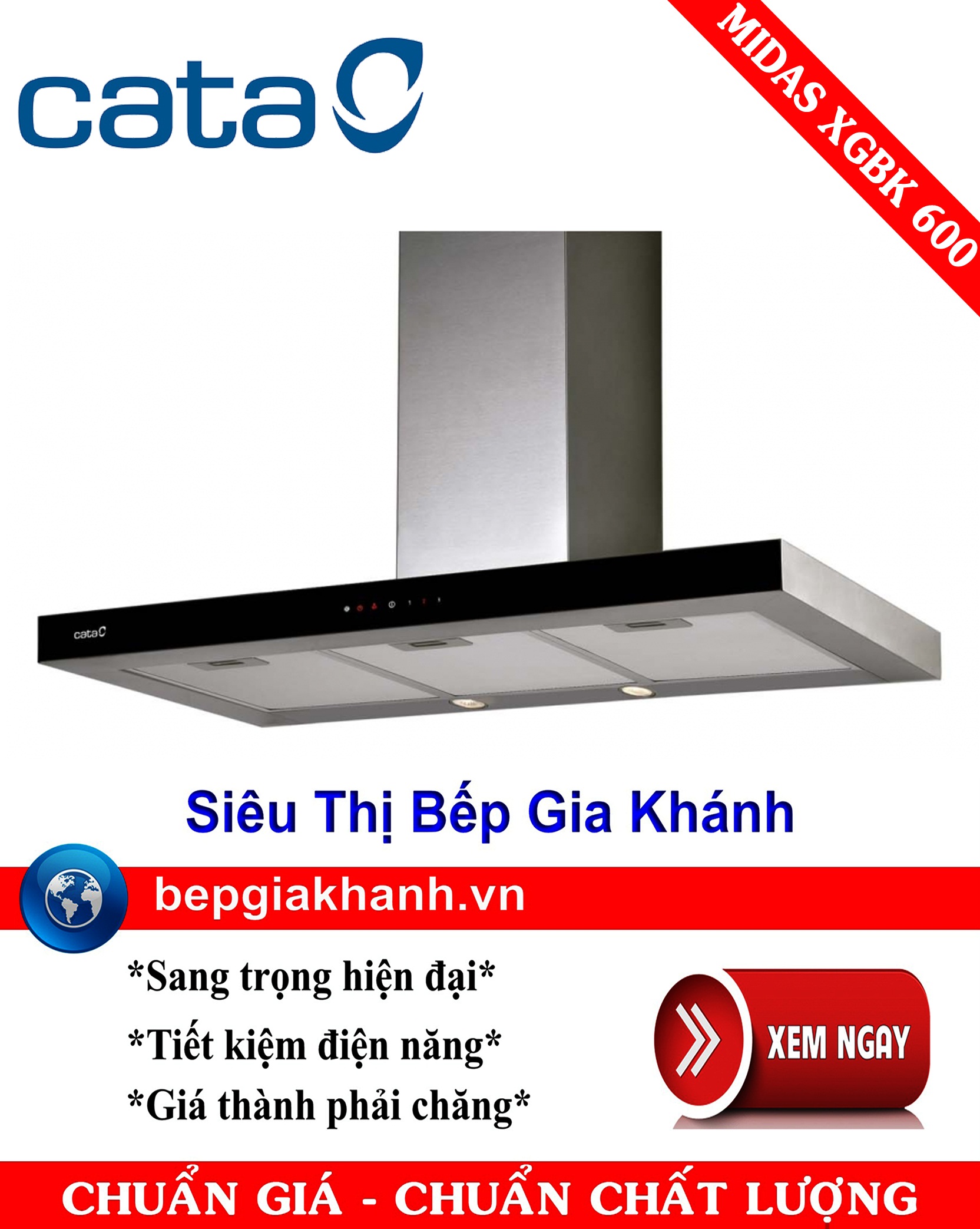 [HCM]Máy hút mùi dạng phẳng 60cm Cata MIDAS XGBK 600 máy hút mùi nhà bếp máy hút mùi bếp máy hút mùi kính cong máy hút mùi canzy máy hút mùi mini máy hút mùi âm trần máy hút mùi electrolux may hut mui