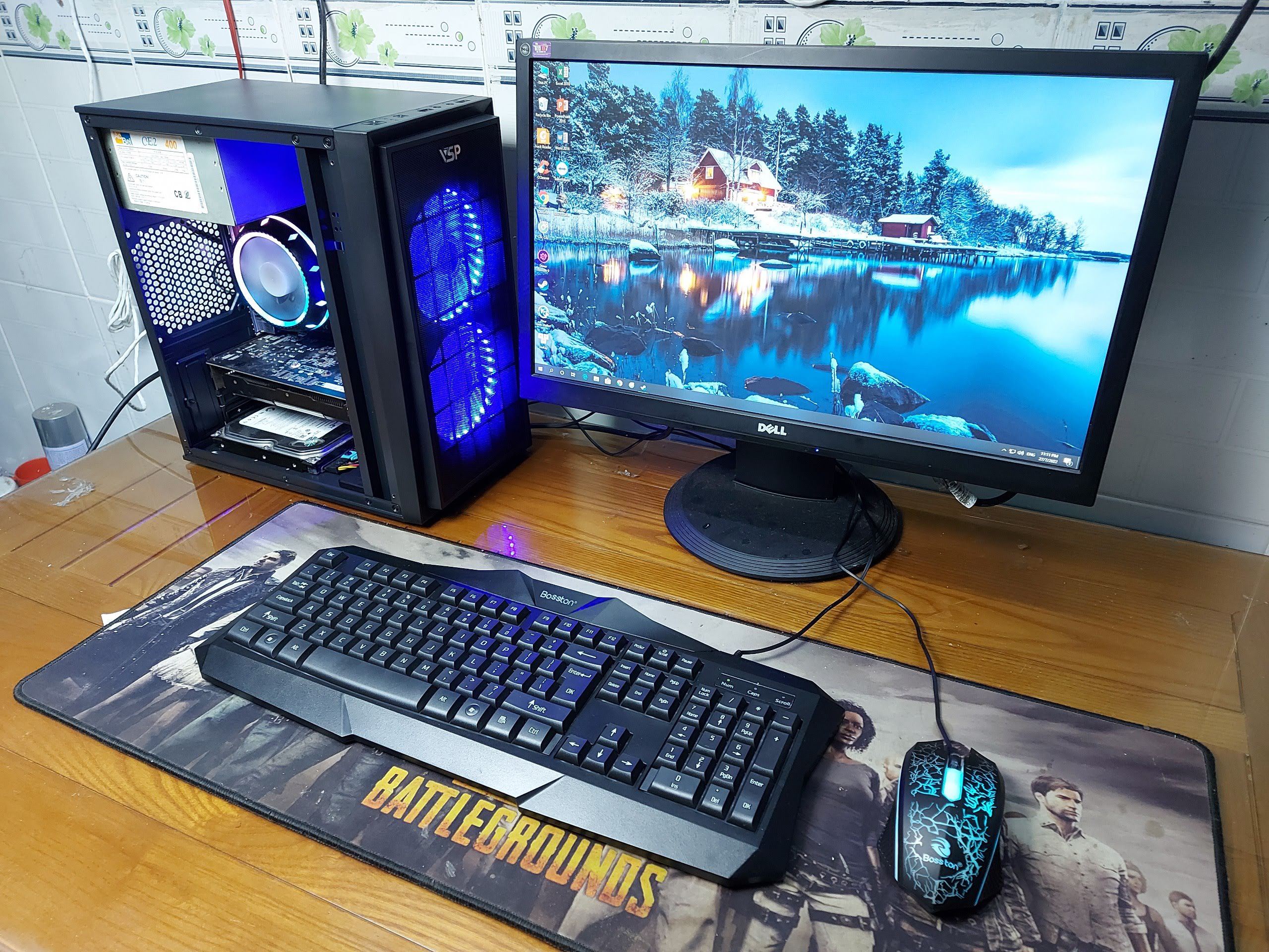 Bộ pc gaming chơi game, case thùng led đẹp.