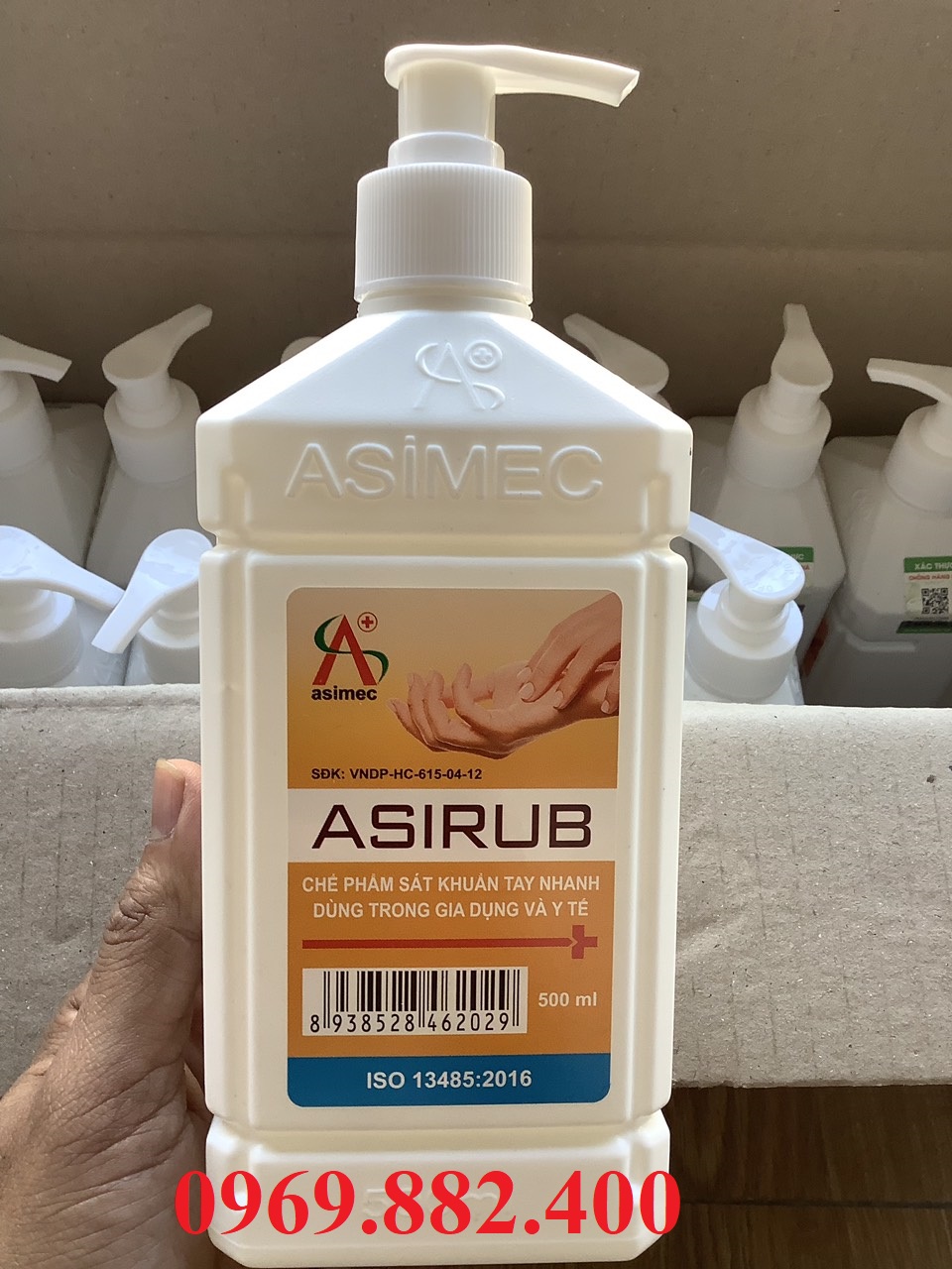 Nước rửa tay nhanh Asirub, sát khuẩn khô chai 500ml