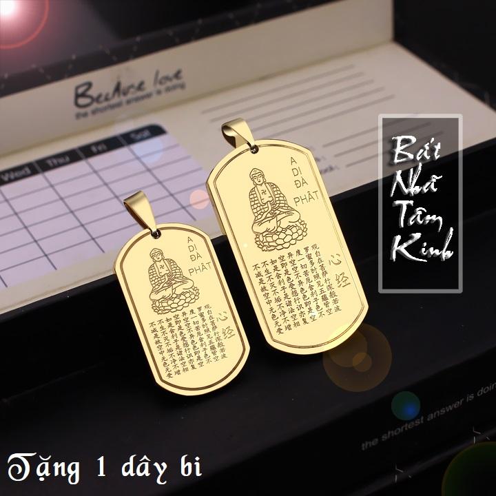 MẶT DÂY CHUYỀN TITAN BÁT NHÃ TÂM KINH MÀU VÀNG DN155PL