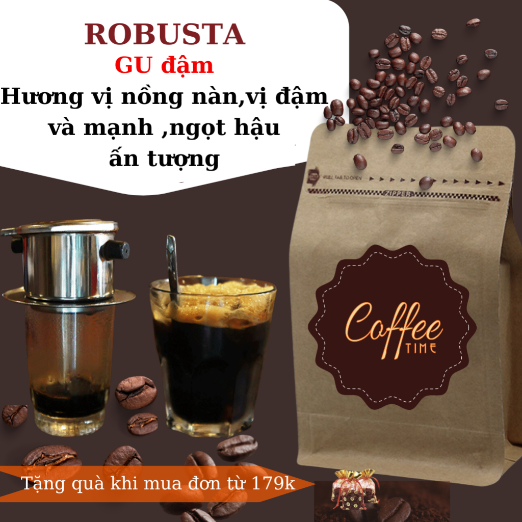 Cà phê Robusta - Cafe rang xay nguyên chất 100%