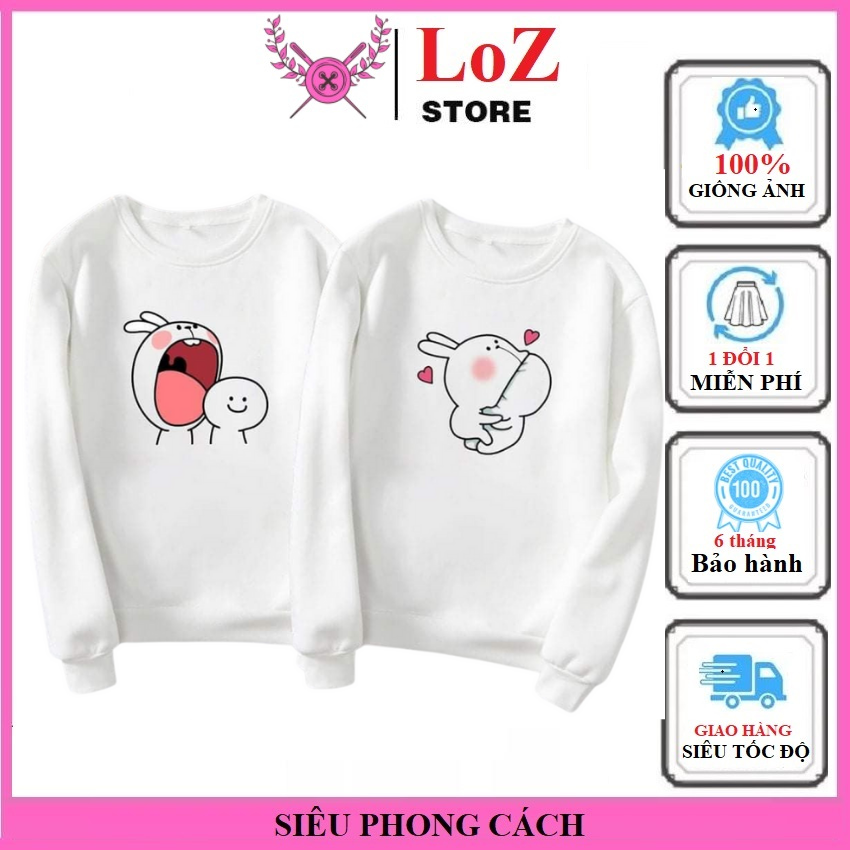 [ SIÊU PHONG CÁCH ] Áo Sweater Nam Nữ Unisex Dài Tay, Áo Sweater Cổ Tròn Form Rộng DD08- LOZITAR . { HÀNG ĐẸP } Vải nỉ bông da cá mềm mại có lớp lông dày dặn dễ phối đồ mặc đôi ý nghĩa