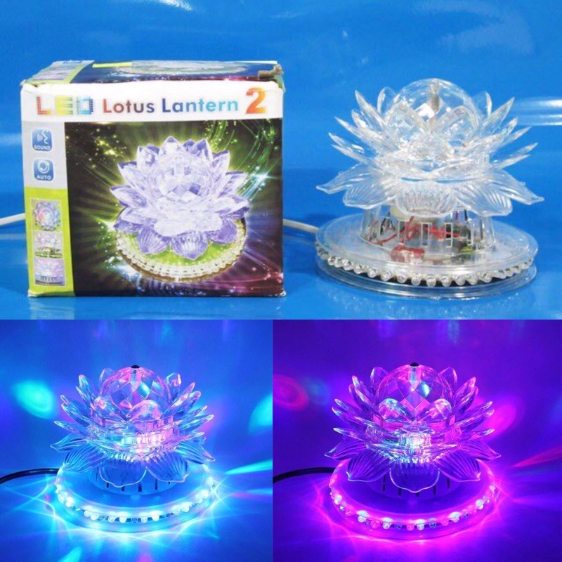 Combo 2 cái đèn led hoa sen xoay 7 màu