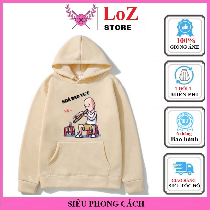 [ SIÊU PHONG CÁCH ] ÁO HOODIE UNISEX Nam Nữ  CAO CẤP HH25  { HÀNG ĐẸP } Vải nỉ bông  in nhà bao việc có mũ  có lớp lông dày dặn dễ phối đồ  cho cả nam và nữ