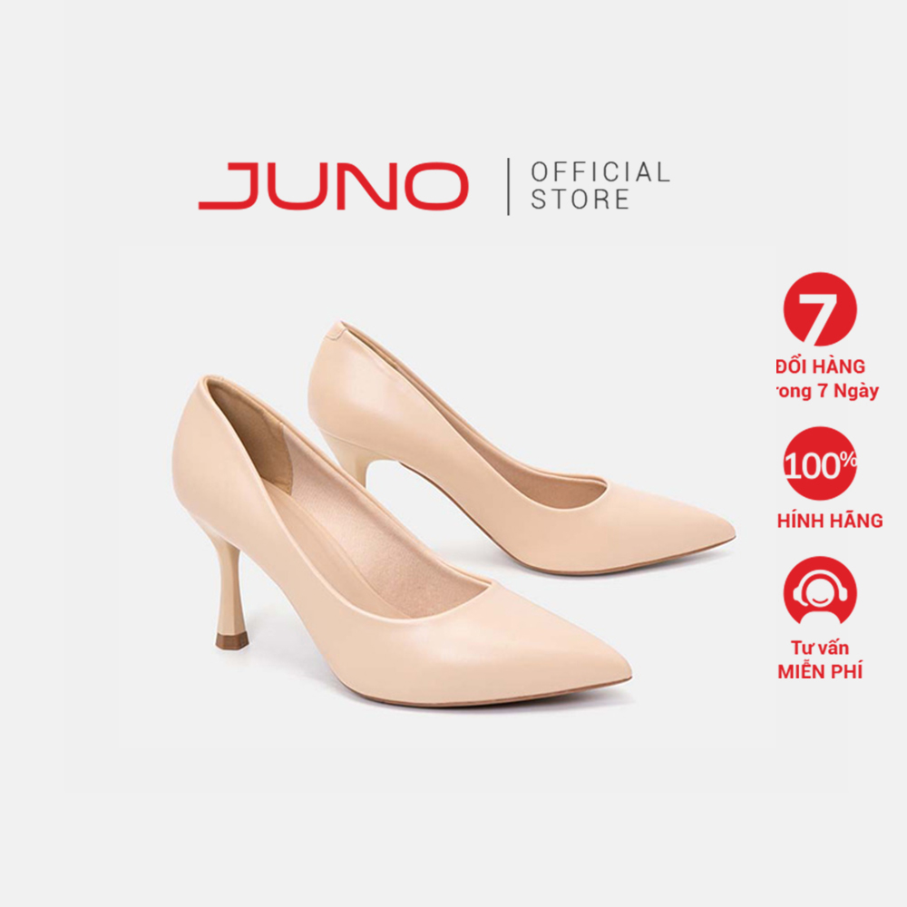 Giày cao gót nữ 7cm thời trang juno mũi nhọn gót thanh cg07110